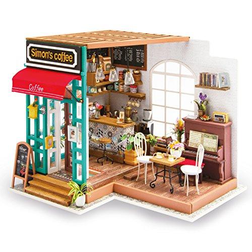 ROBOTIME Coffee Shop - DIY Haus Zubeh?r M?Bel - Miniatur Puppenhaus Renovierungskits