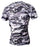 Cody Lundin® Herren Fitness Mosaik Camo Kurzarm Hemd Sport Kompression Kurzes Ärmel T-Shirt Drucken Tarnkleidung (L, Schwarz-Weiß Camo)