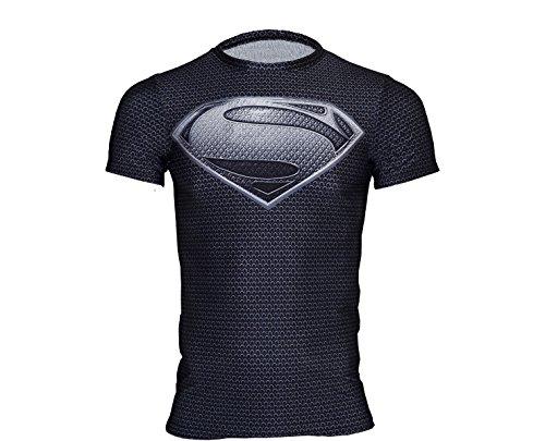 Fitness T-shirt Superman Herren Trainingsshirt Kompressionsshirt Thermisch Pro bayletics®