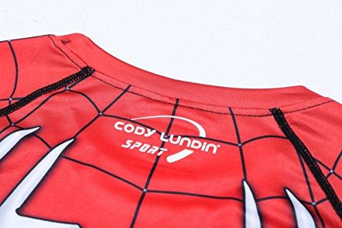 Cody Lundin Männer Kompression T-shirt Joggen Motion Fitness Short Sleeve rote Spinne Herrenhemden (XXL)