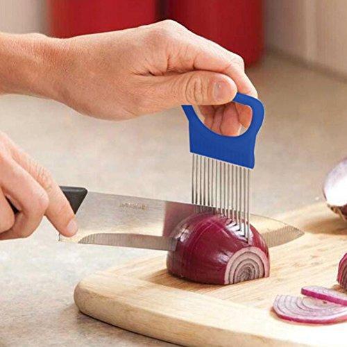 Bayram® Leicht Zwiebelhalter Slicer Gemüse Werkzeuge Cutter Edelstahl KüchebBG YR