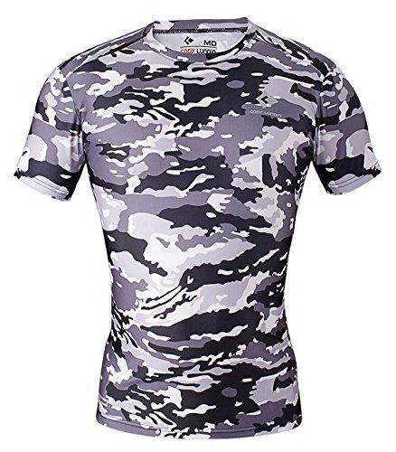 Sport T-shirt Camouflage Männer Fitness-Top für Freizeit Trainingsshirt Stringer Workout Bodybuilding shirt mit Rundhals bayletics®