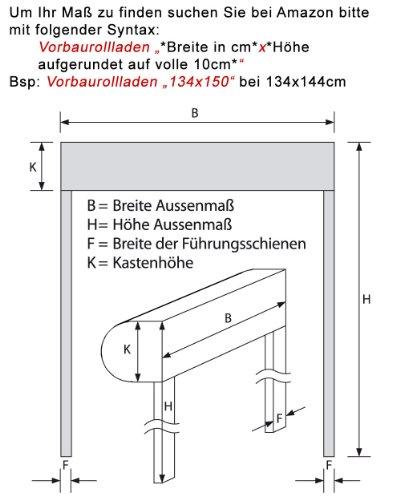 Vorbaurollladen Typ Loop, 39mm Aluminium-Lamelle 110x120cm mit Motor, Bedienseite: Links, (weiß (ähnlich RAL 9010)) als Maßanfertigung