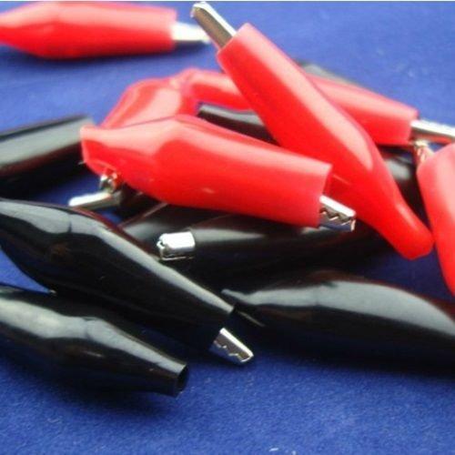 20 Stueck Krokodilklemme fuer Messleitungen Schwarz / Rot Crocodile Clips GY