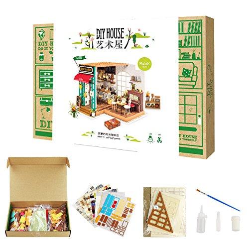 ROBOTIME Coffee Shop - DIY Haus Zubeh?r M?Bel - Miniatur Puppenhaus Renovierungskits