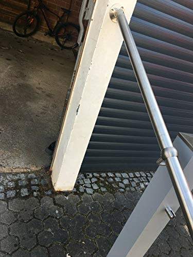 Treppengeländer Edelstahl Handlauf Aufmontage Seitenmontage Querstabhalter V2A (Blechfüllung 100x75 cm 5 mm)