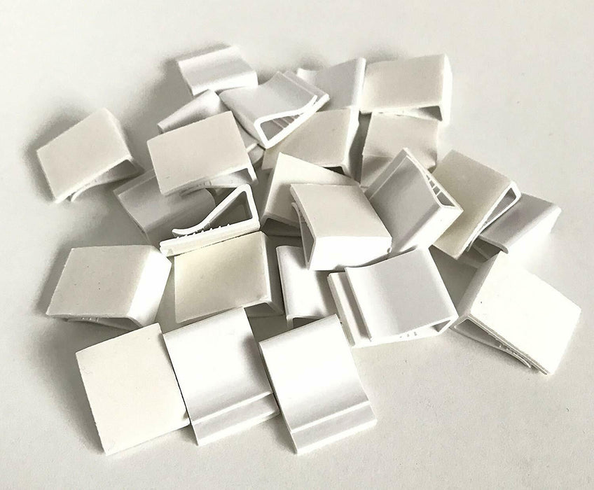 25x Kabelhalter weiß Kunststoff selbstklebend Kabel Kabelclips Kabelklemme