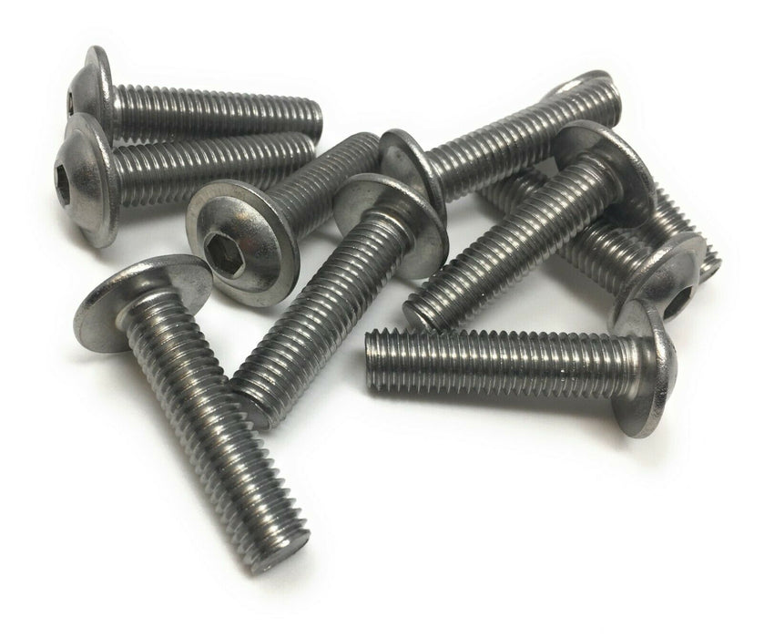 10x M10x40 Linsenkopfschrauben mit Flansch Innensechskant 7380 - Edelstahl A2