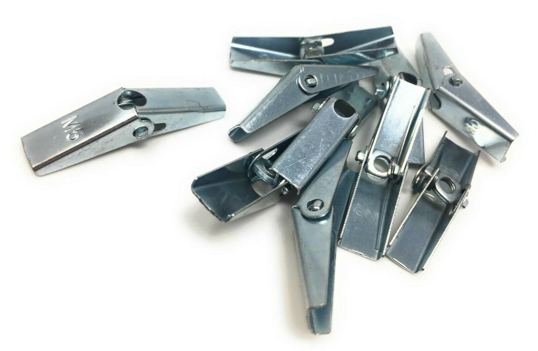 50x Federklappdübel Deckenhaken Kippdübel mit Schraube M5 nur Klappteile 50 mm
