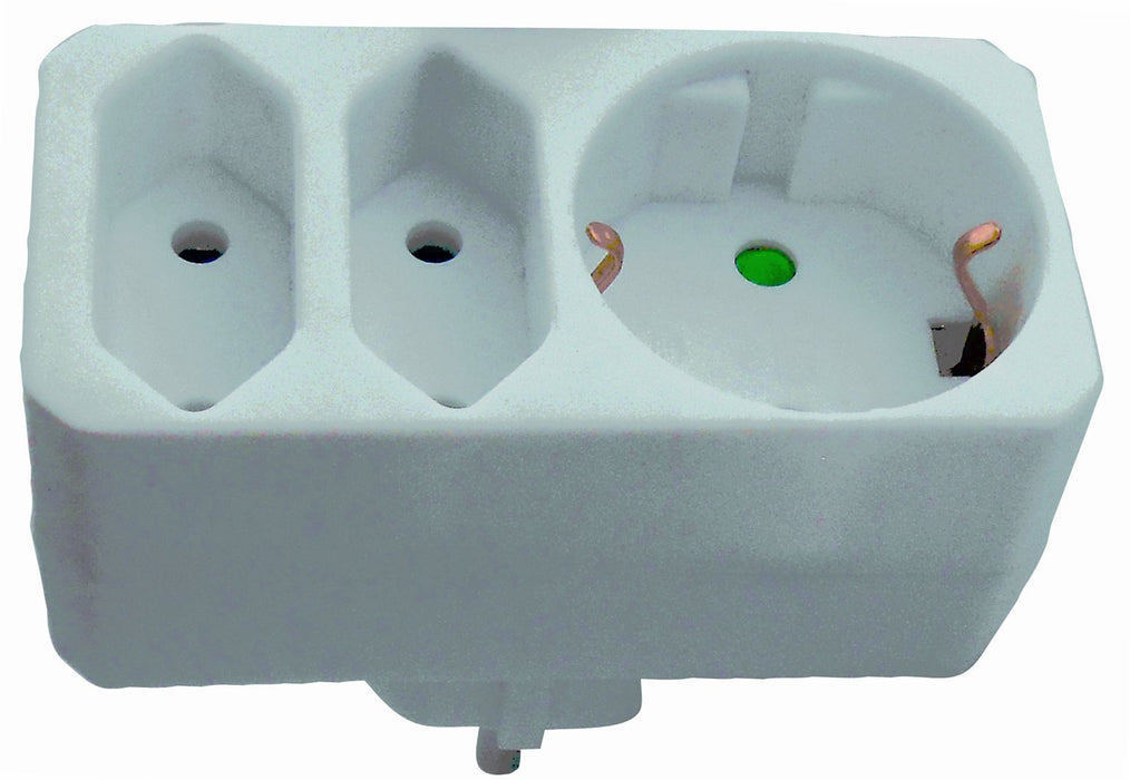Bayram® 1 Stck Zwischensteckdose, Stecker ohne Schalter Schuko Steckdose Euro (ohne Schalter)16A 220-250V