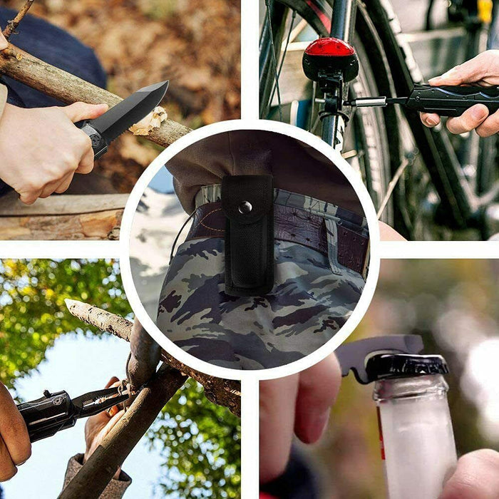 Multifunktion Taschenmesser,13 in 1 Taschenwerkzeug Multitool mit Zange Klappmesser Dosenöffner Schraubendrehe für outdoor Camping,Wandern | Inklusive EDC Kreditkarten Messer