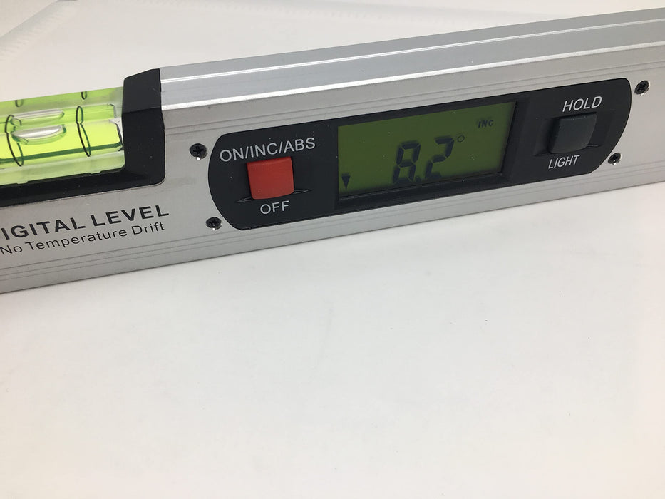 Digitale Neigungsmesser Winkel Finder Gauge Spirit Level aufrecht Magnet 360 ° Range 416 mm lang mit Hintergrundbeleuchtung 82112 S Farbe Silber