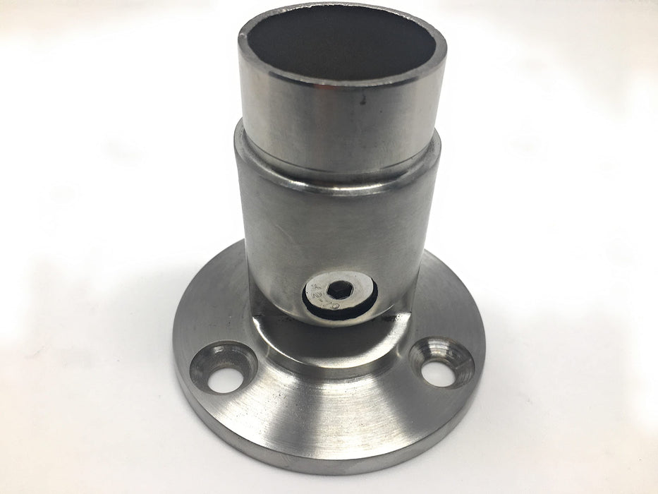 Edelstahl Wandanschluss mit Gelenk für Rohr 42,4 mm, geschliffen, V2A (S014590)