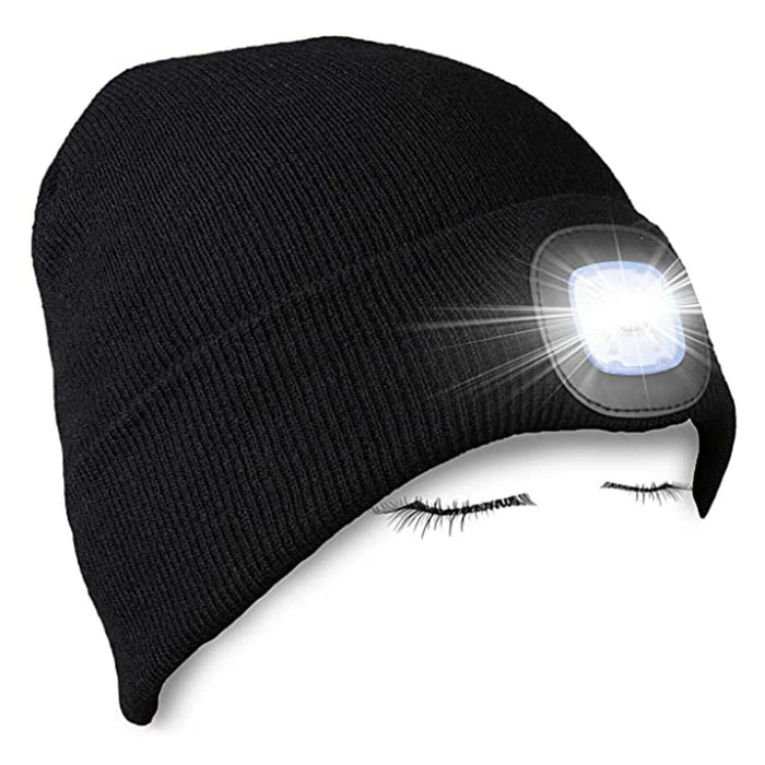 SRB Wintermütze Herren Damen Warme Mütze mit LED Licht Beanie Strickmütze Hüte DE