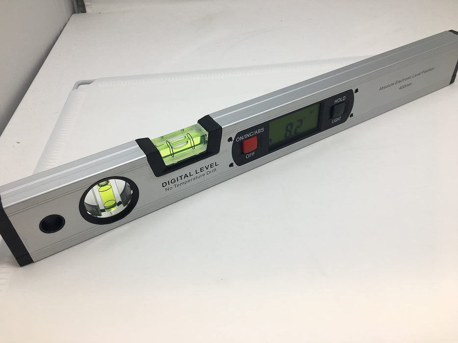 Digitale Neigungsmesser Winkel Finder Gauge Spirit Level aufrecht Magnet 360 ° Range 416 mm lang mit Hintergrundbeleuchtung 82112 S Farbe Silber