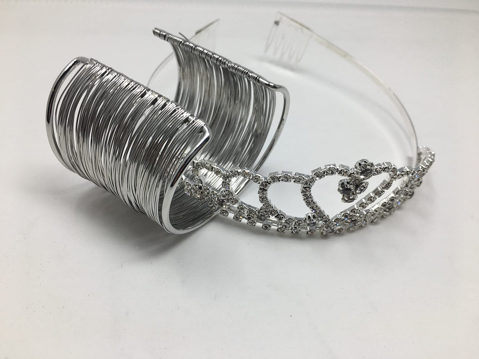 Prinzessin Strass Krone für Damen Diaedem Königin JGA Karneval Theater Hochzeit + Armband Gratis