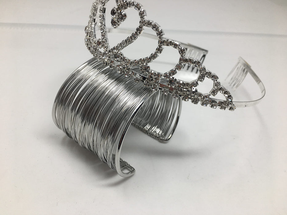 Prinzessin Strass Krone für Damen Diaedem Königin JGA Karneval Theater Hochzeit + Armband Gratis