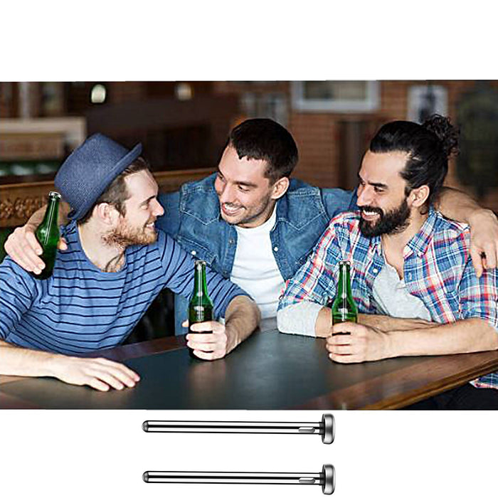 Bayram® Flaschenkühler aus Edelstahl 2 Stück | Wiederverwendbare Getränke Kühler | Fda Zertifikat | Chiller Stick Geschenk für Männer | Ice Cold Chilled Flaschen Getränk (Normal)