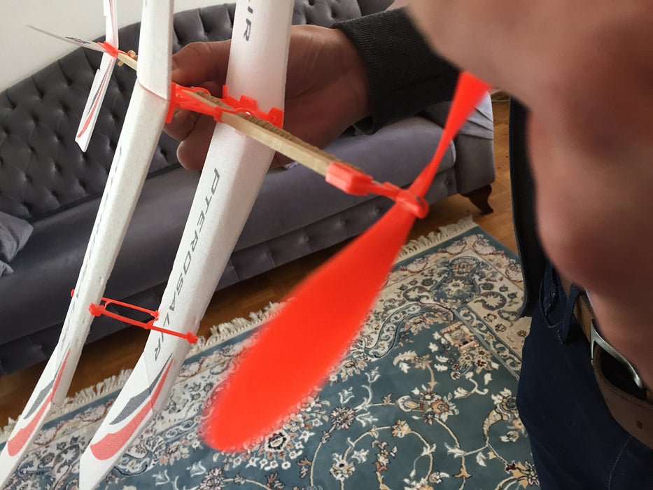 Bayram Spielzeug-Flugzeug Mit Gummimotor - 50x43cm Flugzeug Gummiband Motor Kit